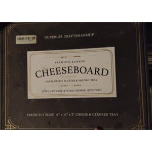 Smirly Premium Bamboo Cheeseboard Charcuterie Platter & Serving Tray